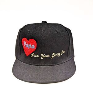 Fathers Day Papa Present Gift Show your Love Hat Snapback Black Heart